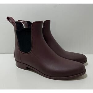 J. CREW Purple Chelsea Rain Boots Booties Rubber Waterproof Womens 9